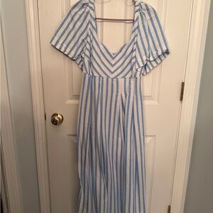 a new day Blue and White Striped Maxi Dress
